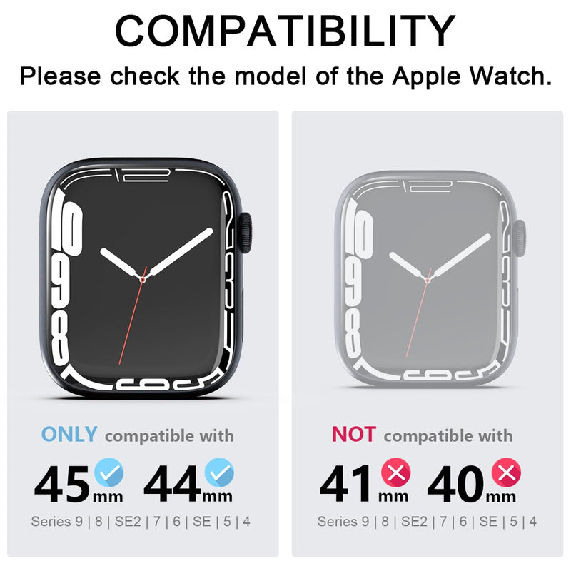 HALLEAST 3 Pack Compatible with for Apple Watch Case with Band Series 9/8/SE2/7/6/SE/5/4 (45mm/44mm), TPU Bumper Cover with Breathable Sport Strap Black+CamoBlack+CamoGreen