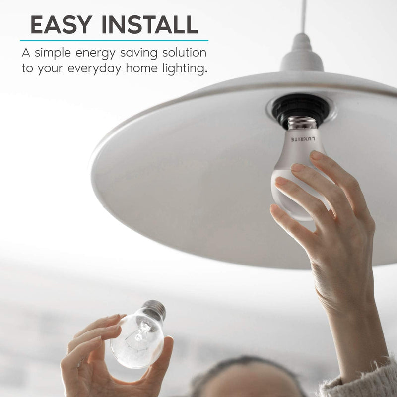 LUXRITE A19 LED Light Bulb 60W Equivalent, 5000K Bright White Dimmable, 800 Lumens, Standard LED Bulb 9W, E26 Base, Energy Star, Enclosed Fixture Rated, Perfect for Lamps and Home Lighting (12 Pack) 12 Count (Pack of 1) 5000k (Bright White)