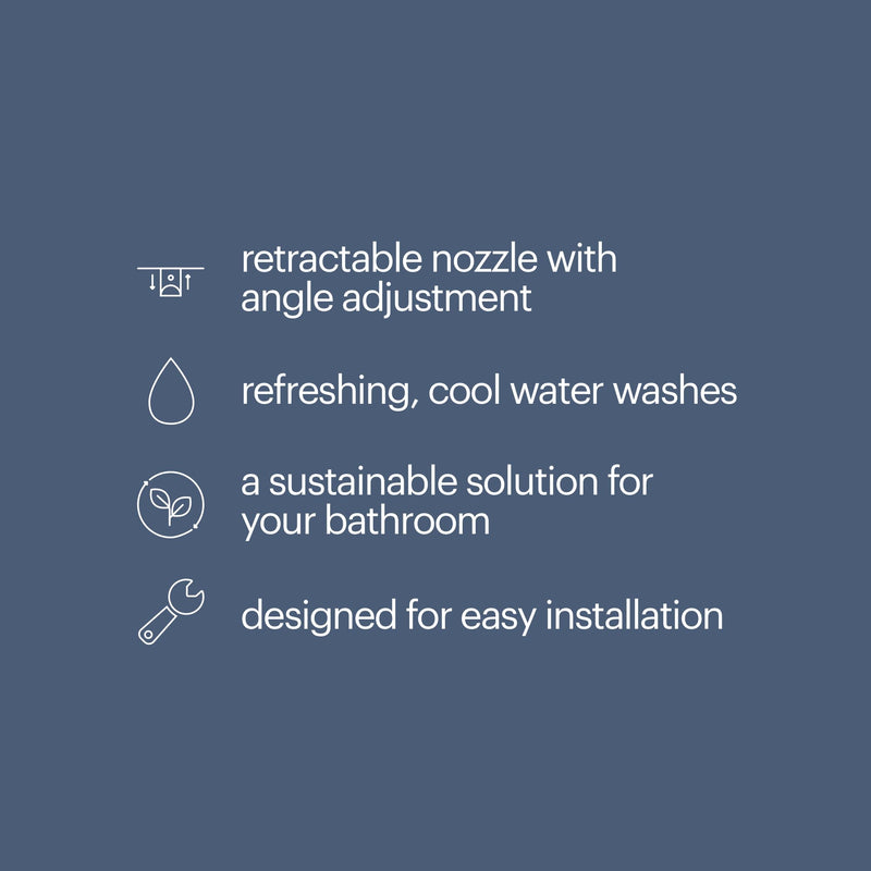 Brondell Fresh Spa Adjustable, Bidet Attachment FSA-15 for Toilet Seats with Adjustable Single Nozzle, Side Arm Control, Thin Profile, White (Ambient Temperature)