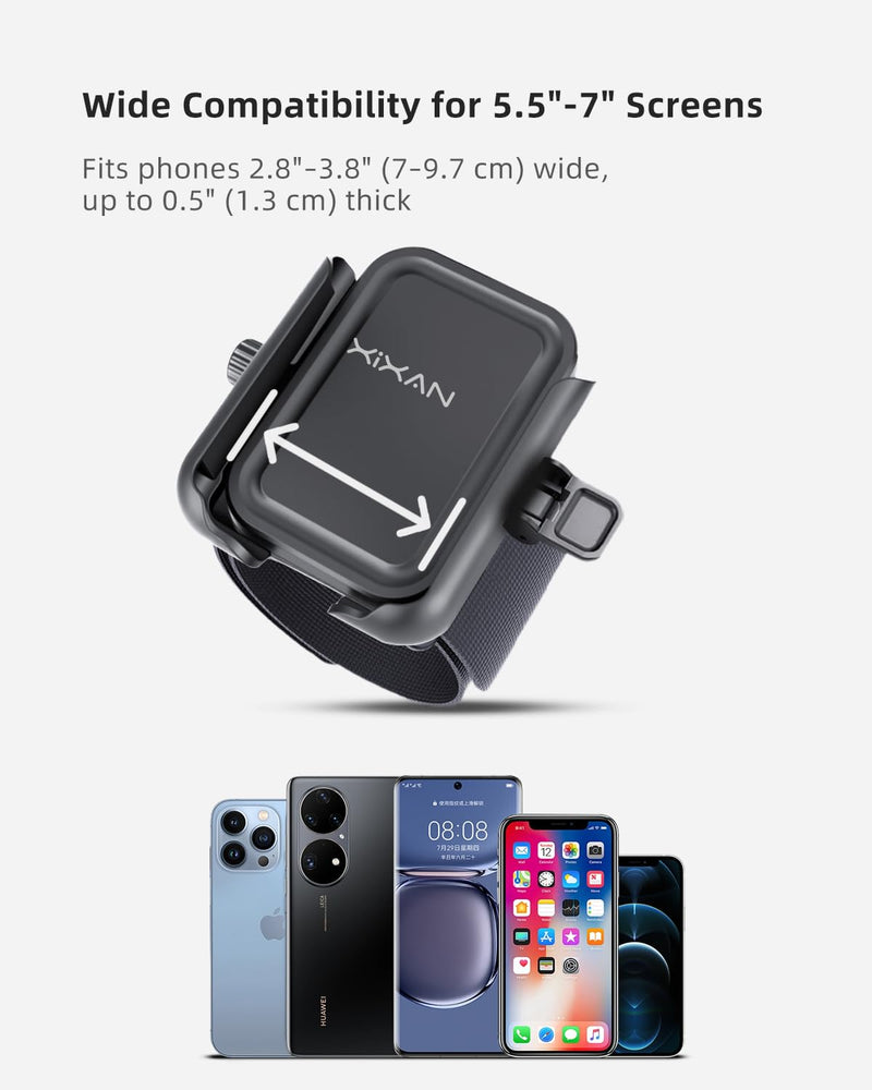 2-in-1 Wrist Strap Phone Holder for Running, Cycling, Hiking & Workouts. Secure Mount & 360° Rotatable Armband Cell phone Case Clamp, Compatible with iPhone, Samsung Galaxy and Other Smartphones