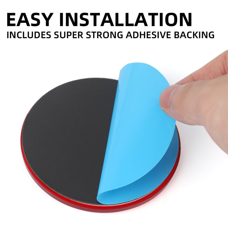 10 Pack Red Self Adhesive Round Reflectors, Road Safety Stick-on Rear Reflectors for Trailer Caravan Truck Lorry or Agricultural Machines Red Self-Adhesive