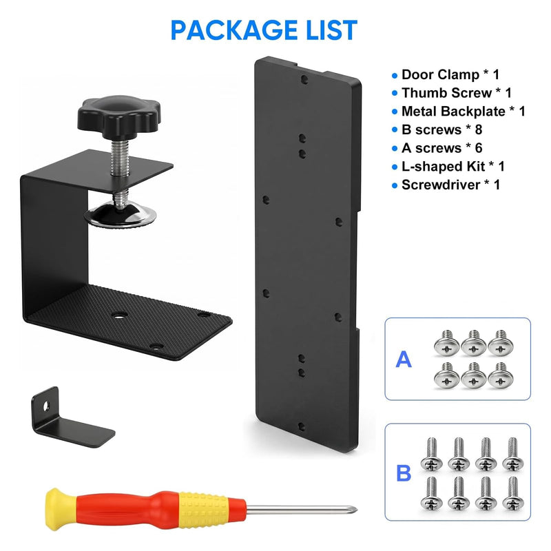 Anti-Theft Doorbell Mount for Eufy Doorbell E340/C30/C31, No-Drill Adjustable Mounting Bracket for Eufy Doorbell Camera E340, Fully Metal Video Door Camera Mount for Home Apartment Rentals Room
