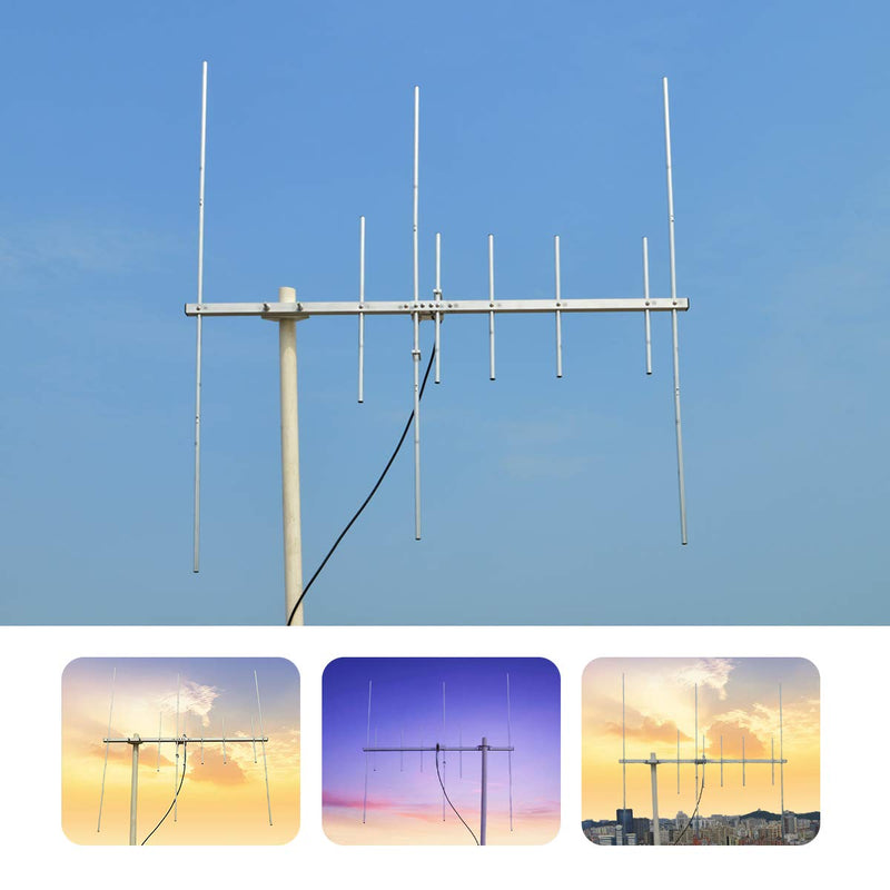 TWAYRDIO Yagi Ham Radio Antenna,Dual Band 2m 70cm VHF UHF Yagi,High Gain 8 Elements GMRS Vertical Base Antenna for Repeater System,HT Scanner,Satellite Work VHF/UHF Dual band