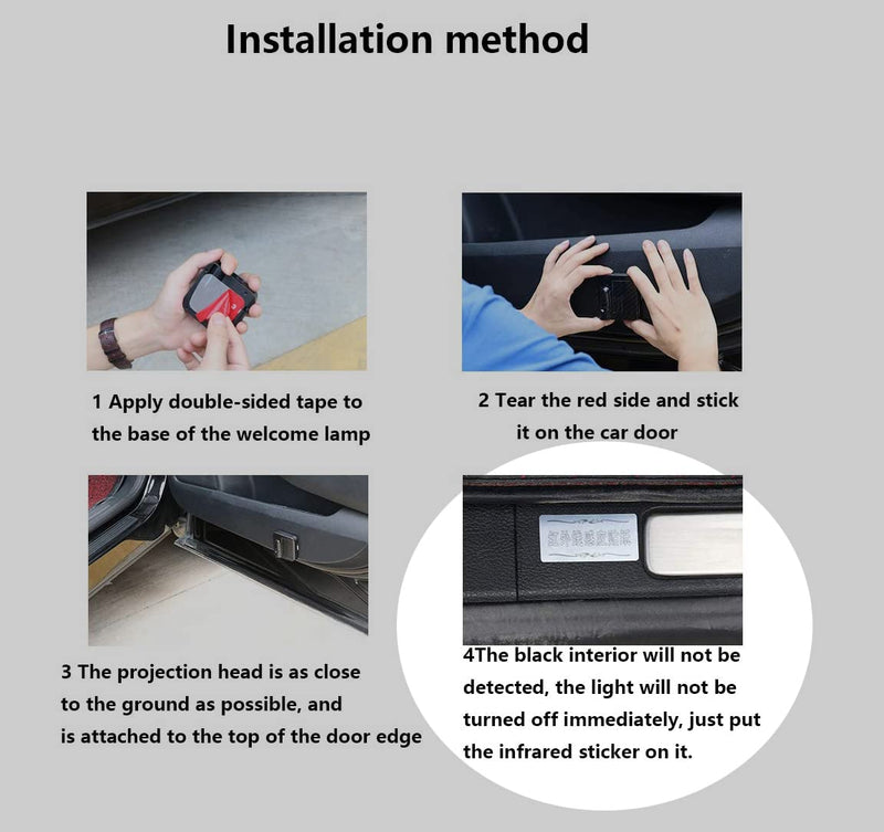 LZLRUN 6Pcs Infrared Sensing Silver Stickers for LED Projector Car Door Step Courtesy Welcome Led Lights (Silver infrade Sensor Stickers) Silver infrared sensor stickers