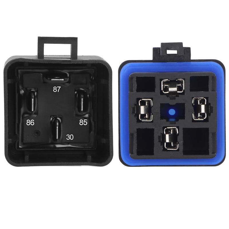 Waterproof Relay Kit, 12V 40A, 4 Pin SPST, Heavy Duty 14 AWG Tinned Copper Wires Automotive Relay and Harness Set for Automotive Car Marine Boat (1) 1