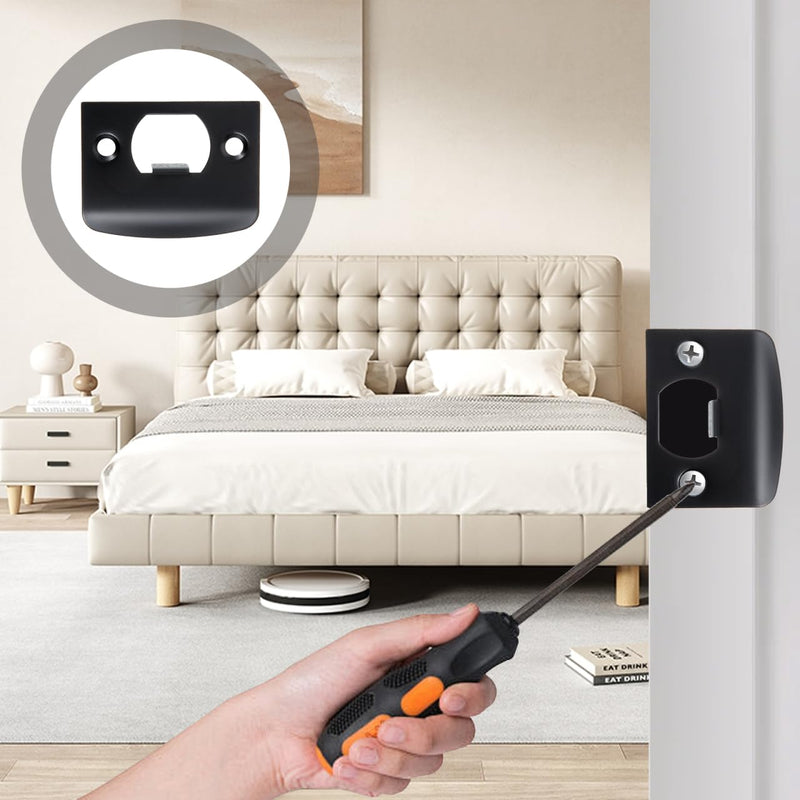 DOITOOL 12 Pack Door Strike Plate Deadbolt Strike Plate Door Reinforcement for Lock Alignment and Stability Rounded Edge Replacement Plates for Home and Business Security Systems