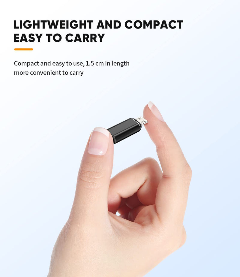 USB-C Female to Micro USB Male Charging Adapter 3 Pack Type C Data Cable USB-C to Micro USB Connector for Android Mobile Phone Compatible with Samsung S7 S6 S7 Active Note 4 Note 5 A7