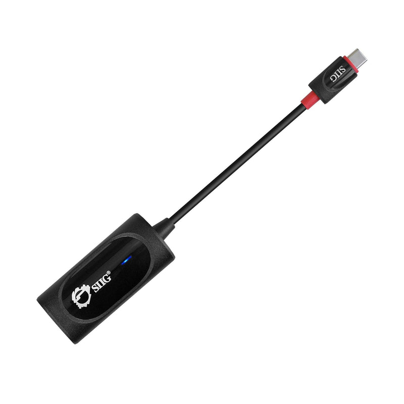 SIIG USB Type C to Gigabit Ethernet Adapter - 10/100/1000 Mbps LAN adapter for Windows and Mac Systems, Thunderbolt 3 (Black) Black - USB C