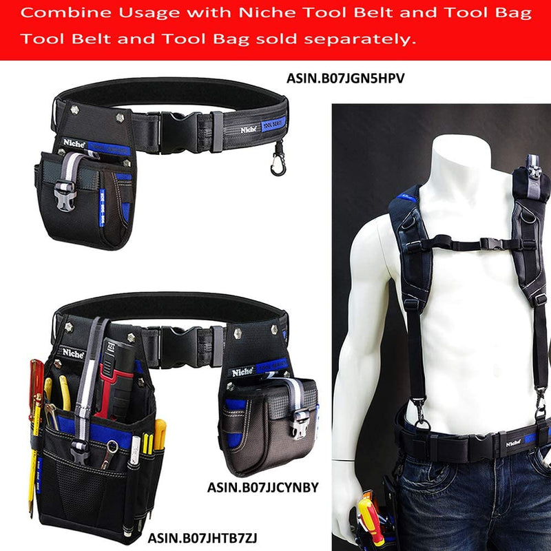 Niche Tool Belt Suspenders Adjustable Comfortable Padded Work Suspenders for Carpenter Electrician Work Suspension Rig TL-6203NEW…