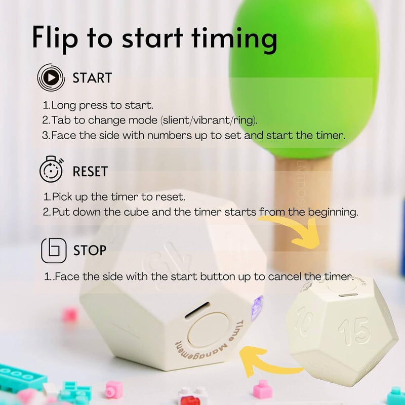 Rotating Pomodoro Timer Rechargeable Productivity Timer,Shower Timer Waterproof,Magnetic Flip Mute,Vibrate & Sound Alert,Timer for Kitchen Cooking,Kids Study,Desk,ADHD (Yellow&White&Pink) Yellow&white&pink