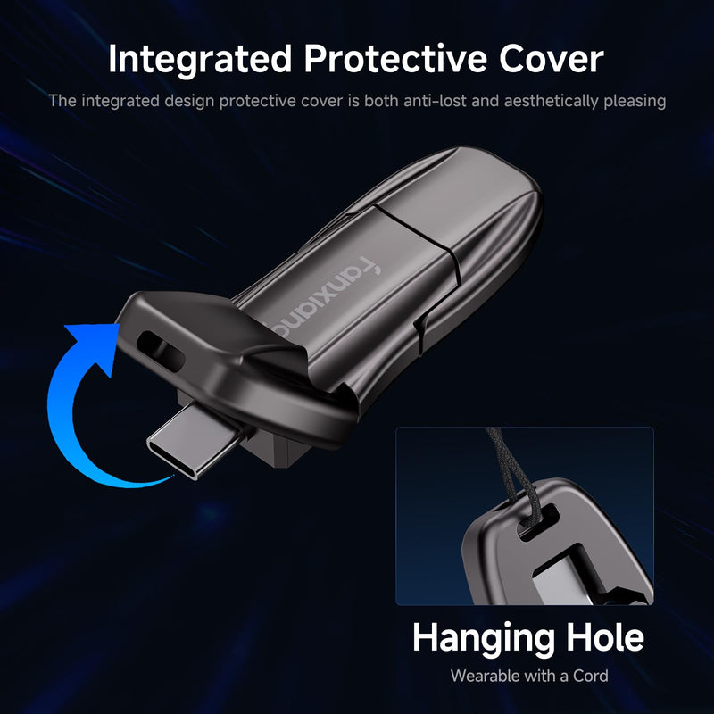 fanxiang Flash Drive 1TB, USB 3.2 Gen2 Up to 1050MB/s, USB Drive, USB A + Type C External Portable SSD for iPhone 15/Pro/Android Phone/Windows/MacPC/Laptops, FF952