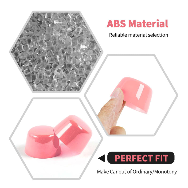Engine Hood Rubber Head Cover Trim Decoration Accessories for Jeep Wrangler JK JKU 2007-2018,Pink Pink