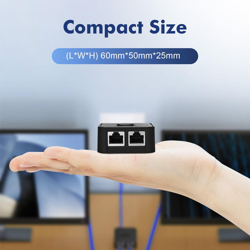 Binardat Gigabit Network Switcher, Passive Ethernet Selector, in/Out to A or B Network, Bidirectional Manual Switcher, No Power Required Gigabit Switcher