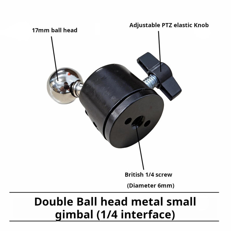 2 Pack Universally 1/4 Inch Swivels Ball Head Tripod Mount, 360° Rotatable 17mm Ball Base Adapter for Monopod, Camcorder & Light Stand Camera Mounting 1/4in