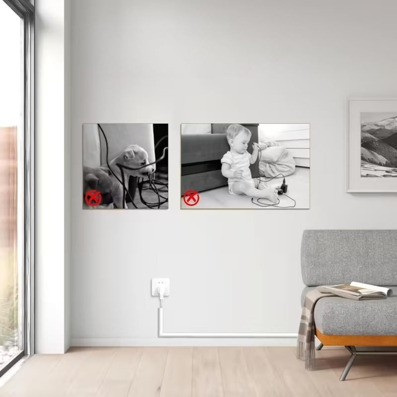 Self-Adhesive Cable Protector, 78.74/39.37 Inch Invisible Wire Guard, Anti-Step Soft Cable Sleeve, Designed for Cables on Wall and Floor Cable Channels (39.37 Inch) 39.37 Inch