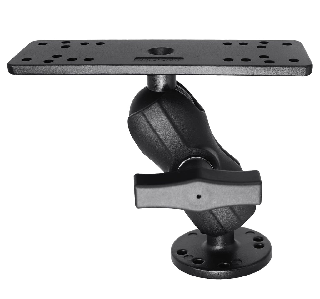 1.5" Ball Short Arm Fish Finder Mount, Marine Electronic Mount, Universal Mounting Plate with 1.5 inches / 38mm / C Size Ball Adapters, Compatible with Garmin, Lowrance, Humminbird and More