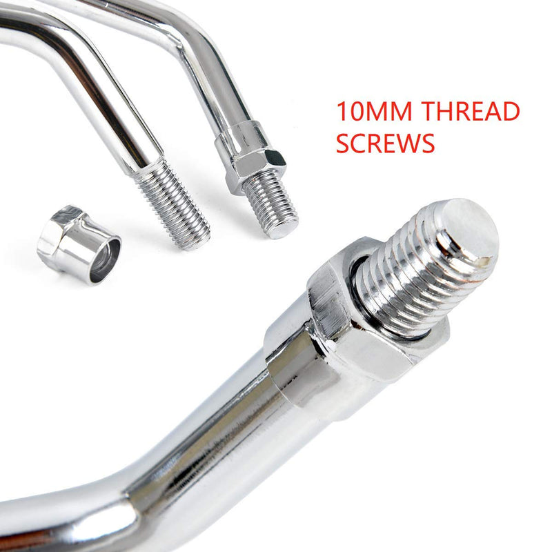 10 mm Bolt Chrome Motorcycle Universal Handlebar Rear view Side Mirrors Compatible with Harley Kawasaki Suzuki Aprilia Street Bike Cruiser Scooter Mirror SIZE: 125mm X 70mm (Chrome Silver)