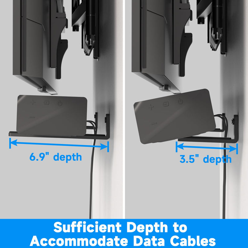 suptek Universal Soundbar Wall Mount Shelf – Wall Mount Bracket for Sony, Samsung, Vizio, LG, Sonos Sound Bars – Under TV Mounting, Space-Saving Design (SBR001GDLB) Black 6.9"