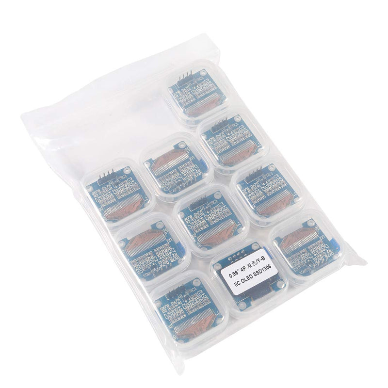 UMLIFE 10PCS 0.96" OLED Module 12864 128x64 OLED Display SSD1306 Driver I2C IIC Serial Self-Luminous Display Board Compatible with Arduino Raspberry PI (10PCS, Blue and Yellow)