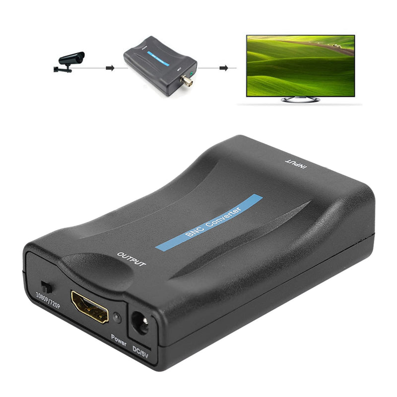 BNC to HDTV Converter with Audio Port, Lossless 1080P / 720P Output, PAL/NTSC Auto Detection, 3D Compensation Technology for Analog Camera