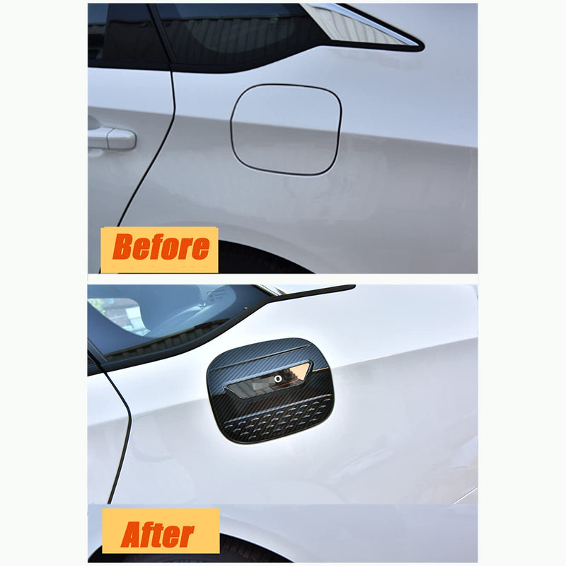 Sport Style Carbon Fiber Print Fuel Tank Cover Oil Cap Gas Cover Trim Sticker Compatible with Honda Accord Sedan 10th 2018 2019 2020 2021 (Black) Black