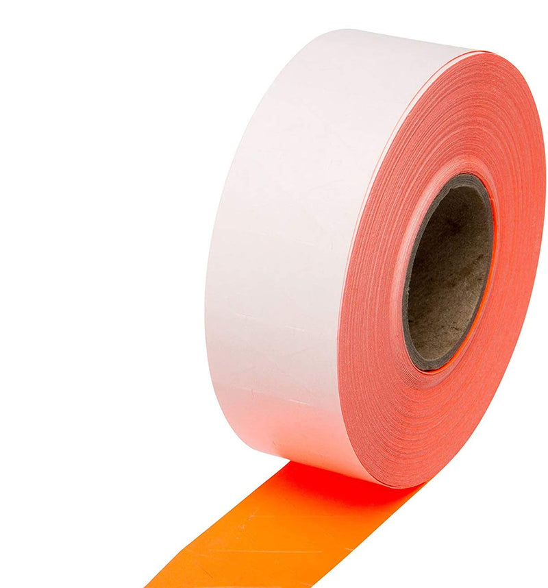 Veltec 2212 Fluorescent Red Pricing Labels for Garvey and Contact 22-6, 22-7, 22-8 Price Gun/Labelers, Free Ink Roller – 9 Rolls, 11,000 Labels with Security Slits