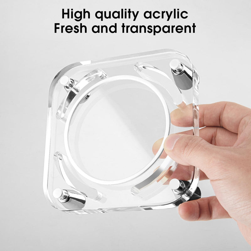 2024 Mac Mini M4 Stand Accessories,Clear Acrylic Desk Stand is Suitable for Mac Mini M4/M4 Pro Mount,The Cooling Pad and Dust Proof Base is Suitable for M4 Host, Upgrade Anti Slip (Clear) clear