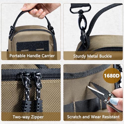 Shoulder Tool Bag for Men,Tactical Tool Pouch w/Carabiner for Electricians Green