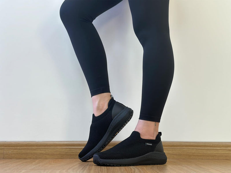 Women's Non Slip Work Shoes Food Service Waterproof Slip-Resistant Chef Shoe for Kitchen Restaurant Hospital Staff Lightweight Walking Sneakers with Easy-Clean Slip-On Design 7 All Black