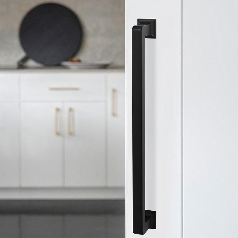 6 Pack 7 Inch(177mm) Kitchen Cabinet Handles Matte Black Cabinet Pulls Zinc Alloy Drawer Pulls Solid Kitchen Hardware 7'' Hole Center(177mm) 6