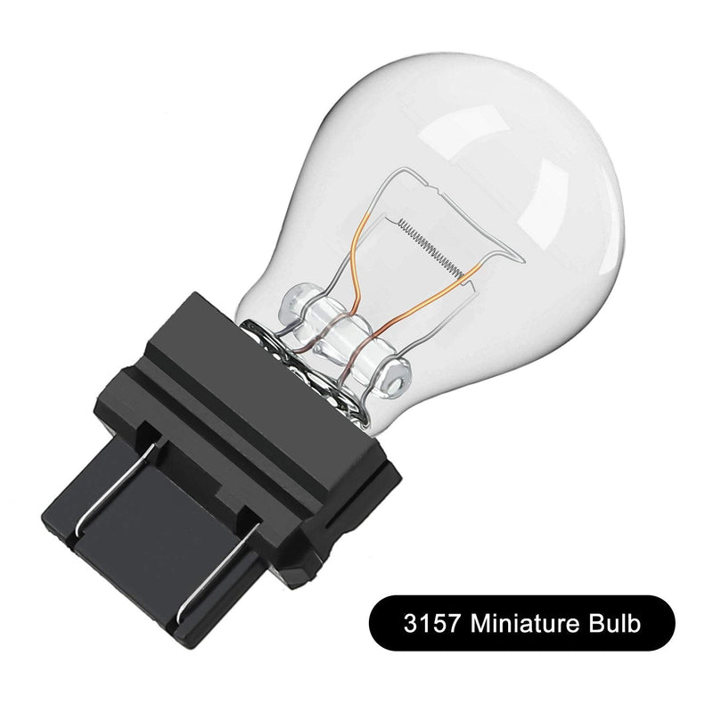 Mudder 10 Pcs 3157 Bulb Tail Light Bulbs Mini Miniature Turn Signal Applications Long Life Taillight Replacement, Plastic Base Automotive Brake for Parking, Side Marker White