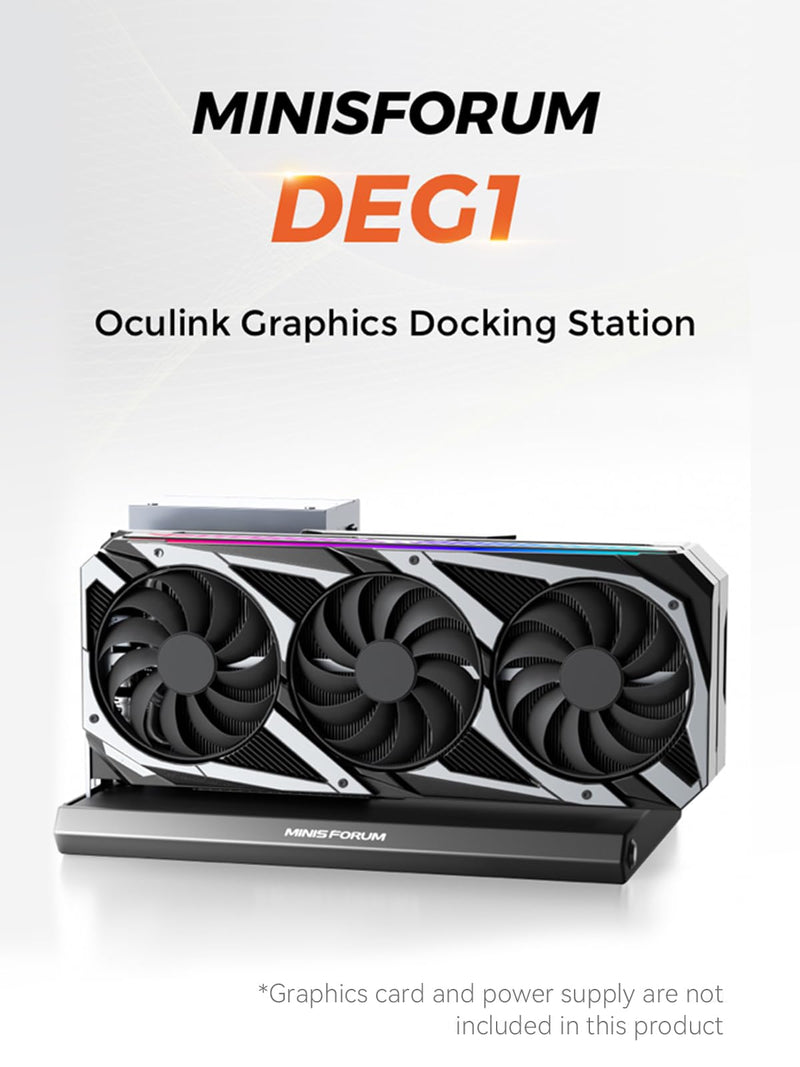 MINISFORUM DEG1 Docking Station,PCIEx16(PCIE4.0x4),with Force Power On, Support ATX/SFX Power Supply