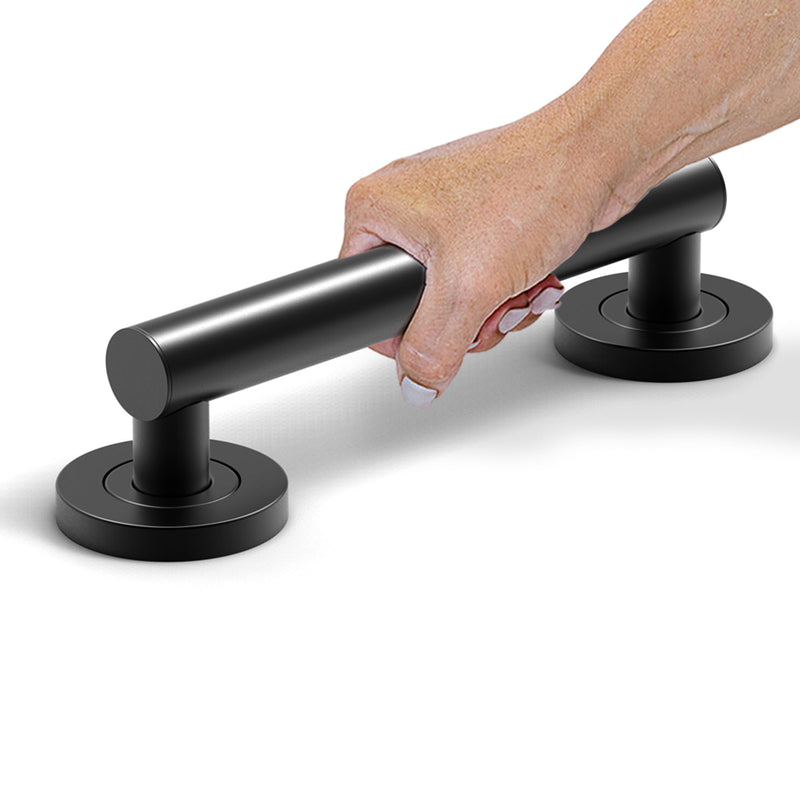 Bath, Shower and Toilet Safety Grab Bar for Seniors and Handicaps, ADA Compliant Mobility Aid Balance Assist Handle, Stainless Steel 9 Inch Matte Black