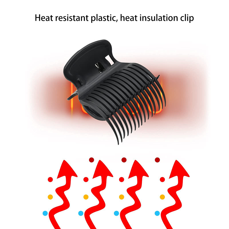 24 Pack Hot Roller Clips, Plastic Hair Curler Claw Clip Replacement Roller Clips Safety & Heat Lightweight Resistance Heated Clip for Small, Medium, Large Girls Hair Section Styling (Black) Black