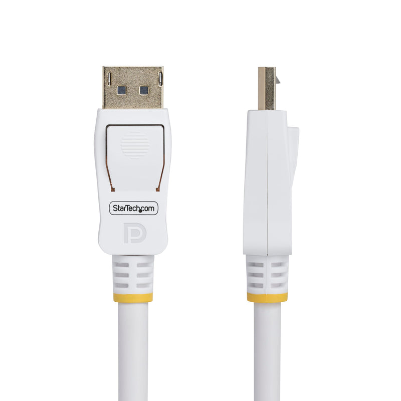 StarTech 10ft DisplayPort 1.2 Cable, 4K 60Hz, White, 21.6Gbps | VESA Certified, Latching DP Connectors, DP12-CABLE-10FTW 10 ft (3 m)