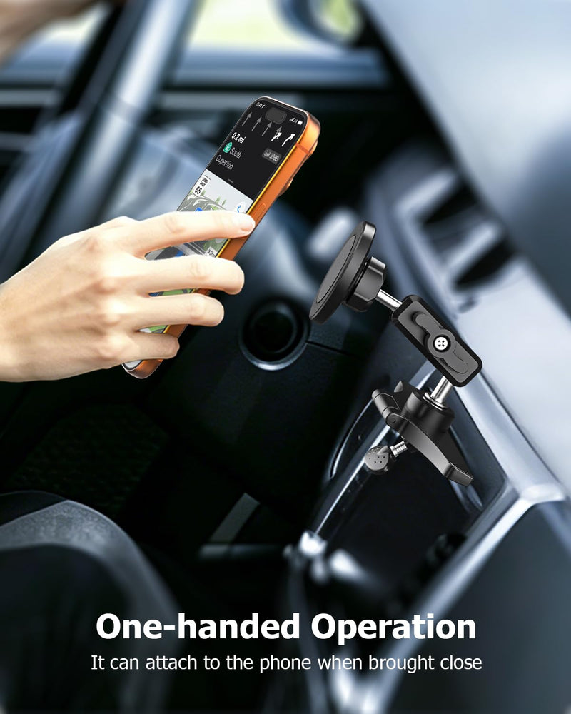CD Slot Phone Holder for Car Magnetic [Driver and Passengers can Use] Magnet Car Phone Mount CD Player with Adjustable Aluminum Arm for All iPhones & Android Cell Phones