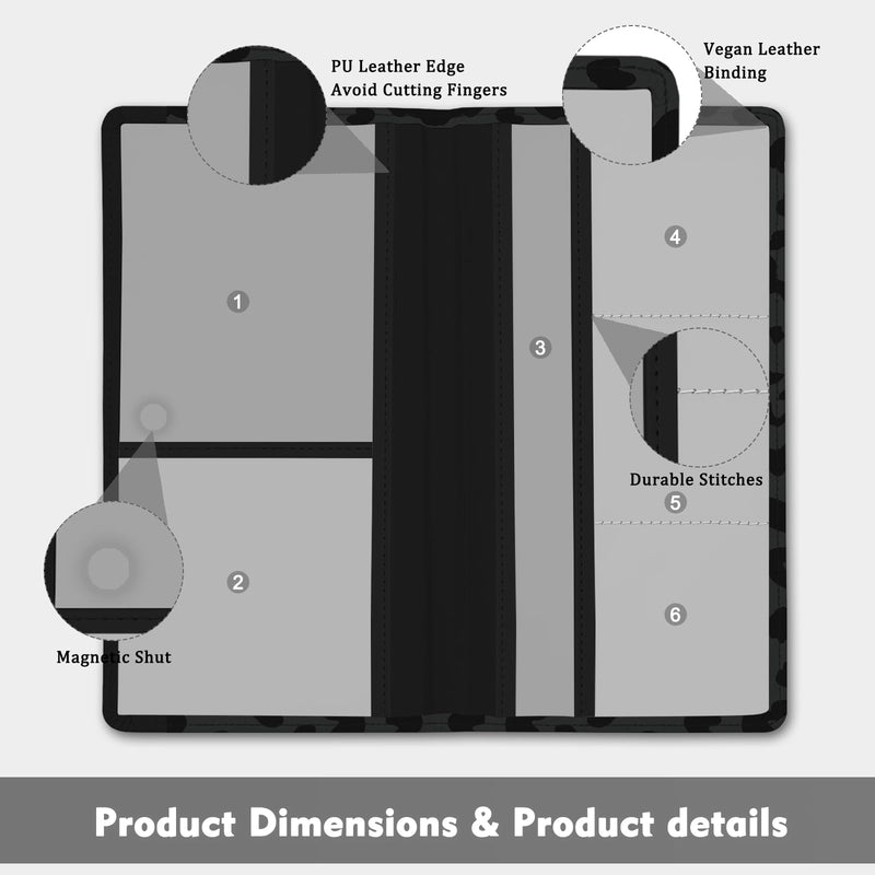 Car Registration and Insurance Holder, with Magnetic Closure for License, Cards and Documents, All Vehicle Needs and Car Accessories (Leopard-Black) Leopard-Black