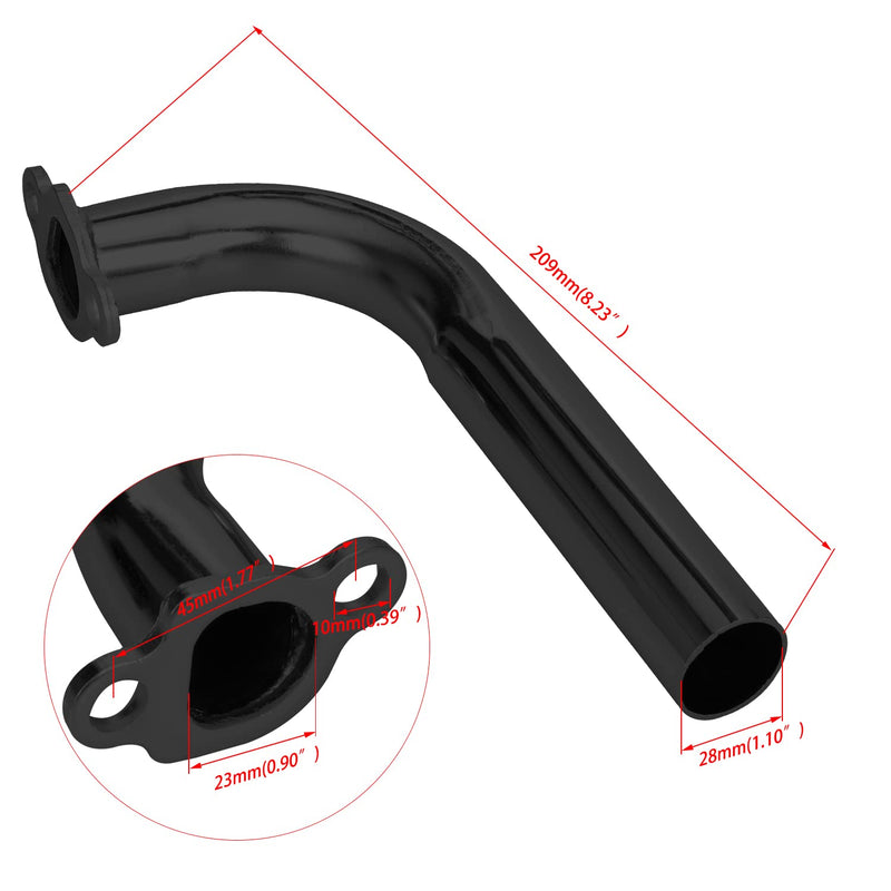YOXUFA 212cc Exhaust Pipe Header Replacement for Predator 212cc 196cc 224cc 6.5hp Coleman CT200U CT200U-EX BT200X KT196 Baja Warrior Massimo MB200 Mini Bike Go Kart GX160 GX200 Small Engine Parts black Without interface
