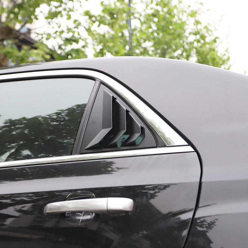 Crosselec Side Window Sunshade Louvers Scoop Shades Cover Blinds ABS for Chrysler 300 2015-2023（Matte Black）