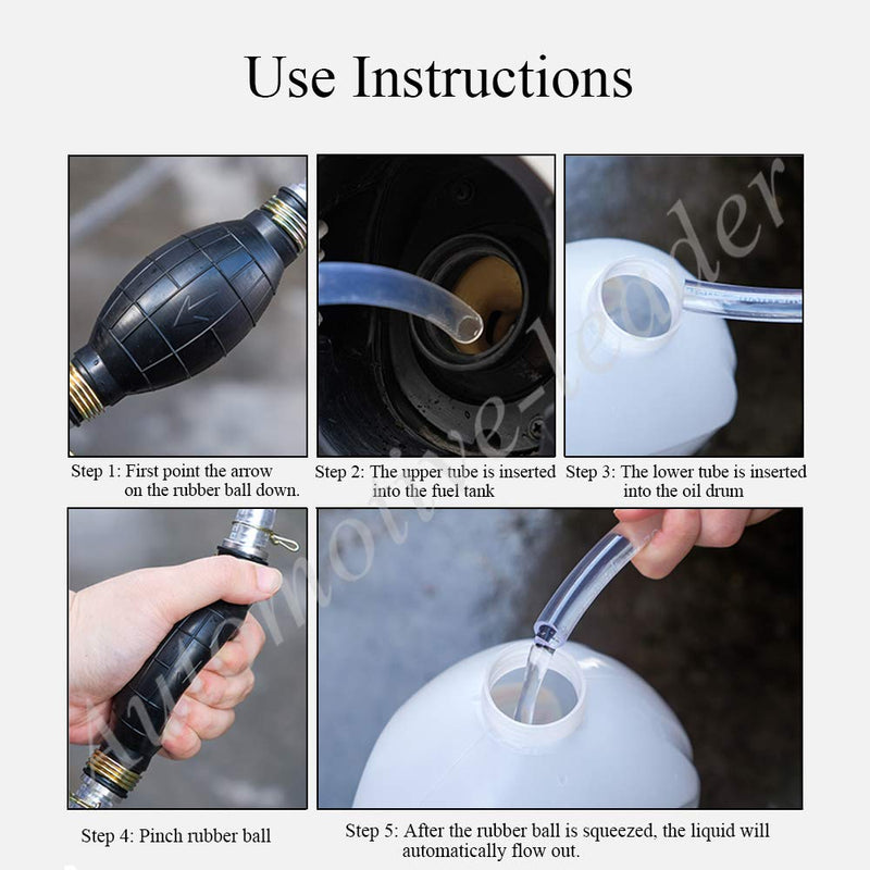 10mm 3/8" Black Bulb Type Rubber Fuel Transfer Vacuum Fuel Line Hand Primer Gasoline Petrol Diesel Pump Bulb for Marine Boat Accessories 10mm 3/8"