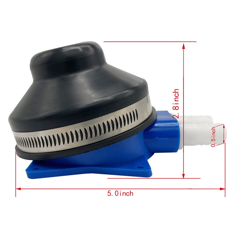 Foot Pump for 1/2" ID Hose, 2.2 GPM Self-Priming Water Pump on Boat, Yacht Bilge, RV, Galley, Toilet, Wash Basin, Sink Operated Fresh Water