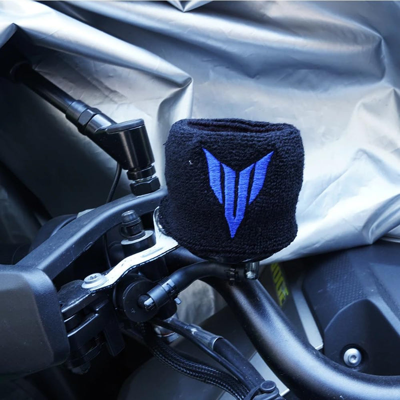 Compatible with MT09 2025 2024 2023 2021 MT-09 SP MT 09 Tracer MT10 SP Tracer 9 GT YZF R9 R7 R6 R1 MT07 MT03 Motorcycle Front Brake Fluid Oil Reservoir Cover Sock (Black Blue) Black Blue