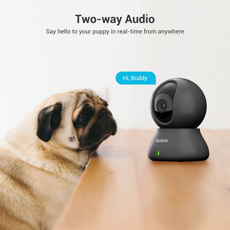 blurams 2PC Security Camera 2K, Baby Monitor Dog Camera 360-degree for Home Security w/Smart Motion Tracking, Phone App, IR Night Vision, Siren, 2-Way Audio
