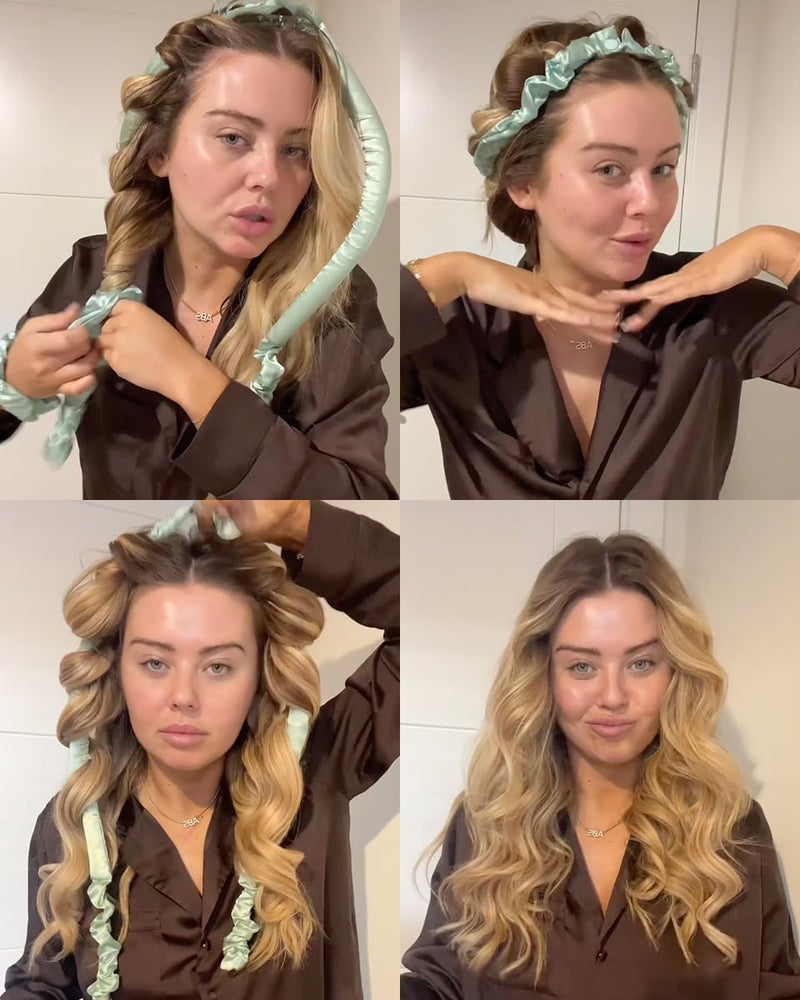 Give Me Cosmetics Heatless Curlers, Satin Hair Curler, No Heat Curls, Includes Scrunchies, Headband for Short & Long Hair, Claw Clip, Padded Blow Out Rod, Gifts for Teenagers Women (Pack of 2) 1 unité (Lot de 4) (Pack of 2)