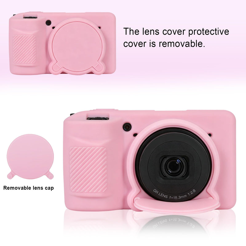 Canboc Cover for RICOH GR IV/GR IV HDF/GR IV Monochrome Digital Camera | GRIV Soft Silicone Protective Case with Detachable Lens Cover, Pink