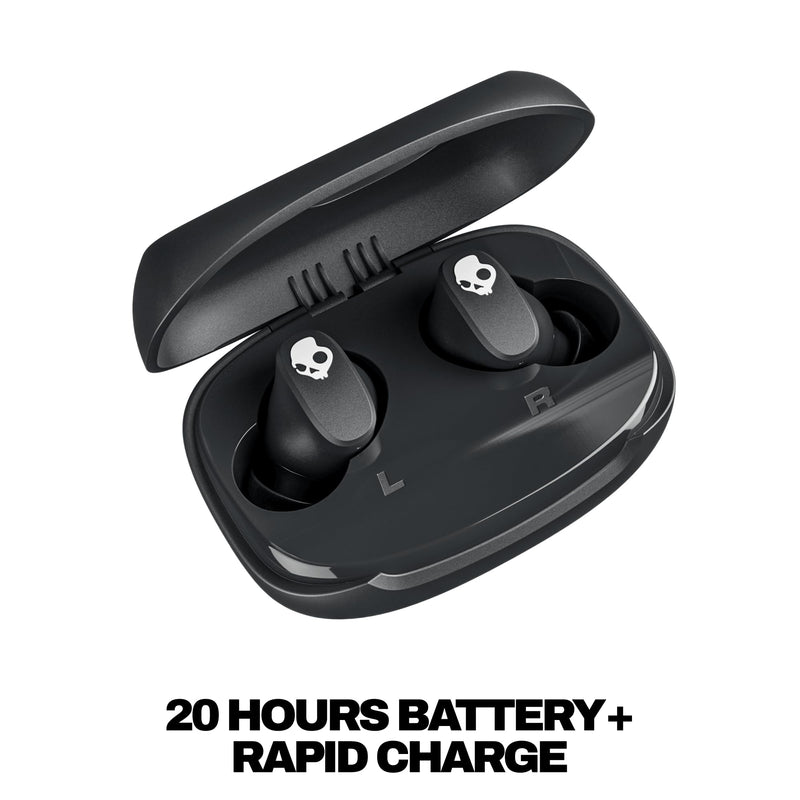 Skullcandy Smokin’ Buds 360 Wireless Noise Isolating Earbuds - True Black | In-Ear Fit, Bluetooth, 20 Hours Battery, IPX4 Sweat and Water Resistant, Microphone for iPhone Android, Commuting, Studying