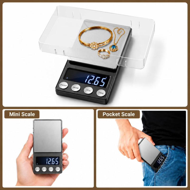 SKEAP Digital Coin Scale, Gram Scale 0.01g Accuracy for Coin Collectors, Bank Tellers and Home Use, Ideal Scale for Gold and Jewelry, 200g Capacity with Calibration Weight
