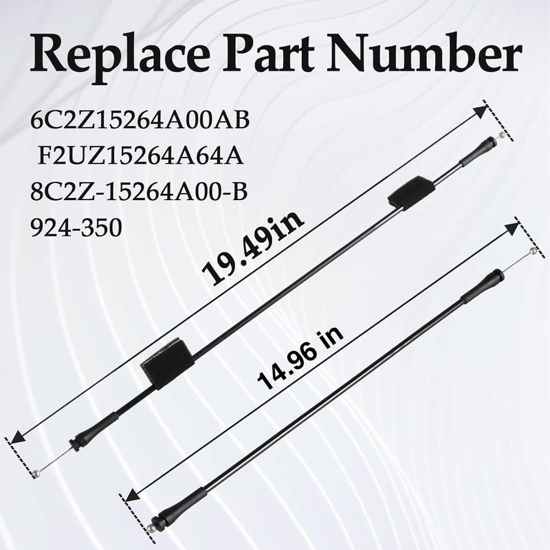 Right Side Door Latch Release Cable Compatible with Ford E150 E250 E350 E450 E550 van 1992-2014 Replace# 6C2Z15264A00AB, F2UZ15264A64A, F2UZ15266A46A Right Side Door Cables