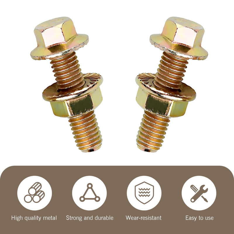 10PCS Exhaust Manifold Bolts Kit, 0.7 x 1.45 Inch Carbon Steel Non-Slip Hex Flange Nut Screws, Car Retrofit Replacement Parts, Universal for Most Car, Truck & SUV (Gold)