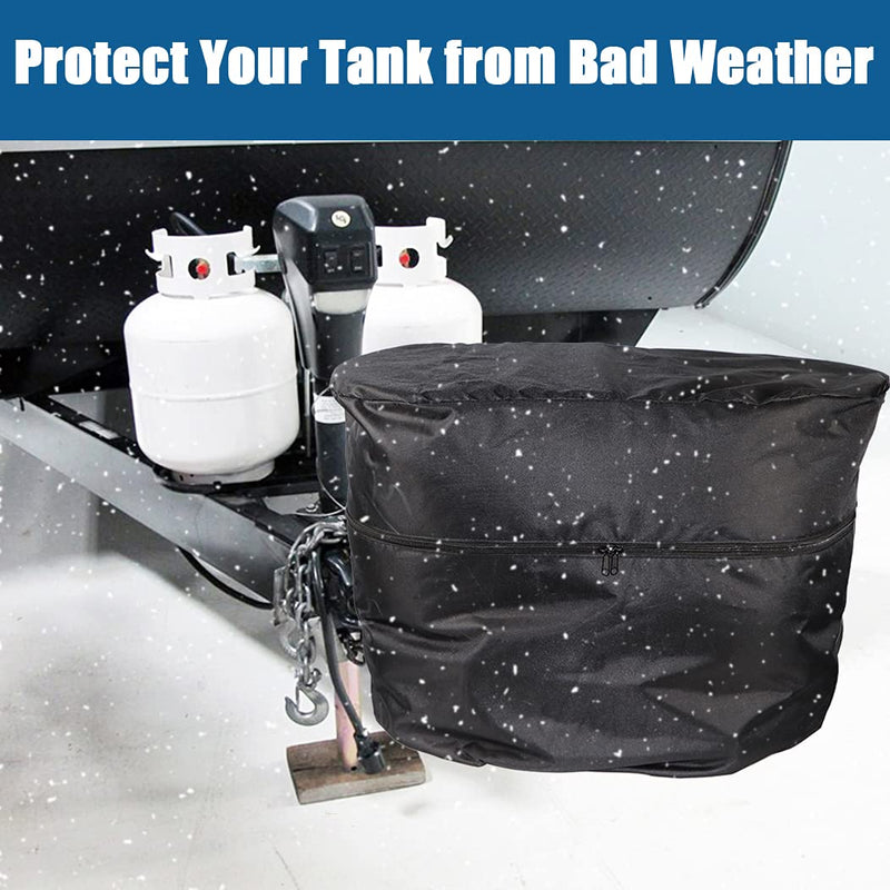 RV Propane Tank Cover, Camper Propane Tank Cover Double 20lb, for Travel Trailer